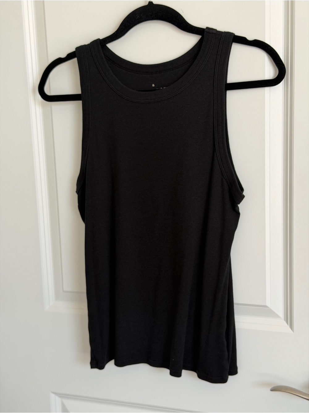 a new day Black Ribbed Tank Top